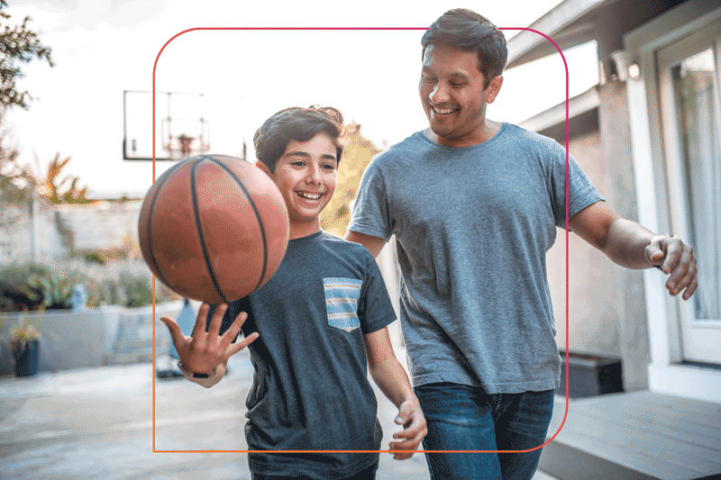 Father-Son-Basketball-walking-together-kid-smiling